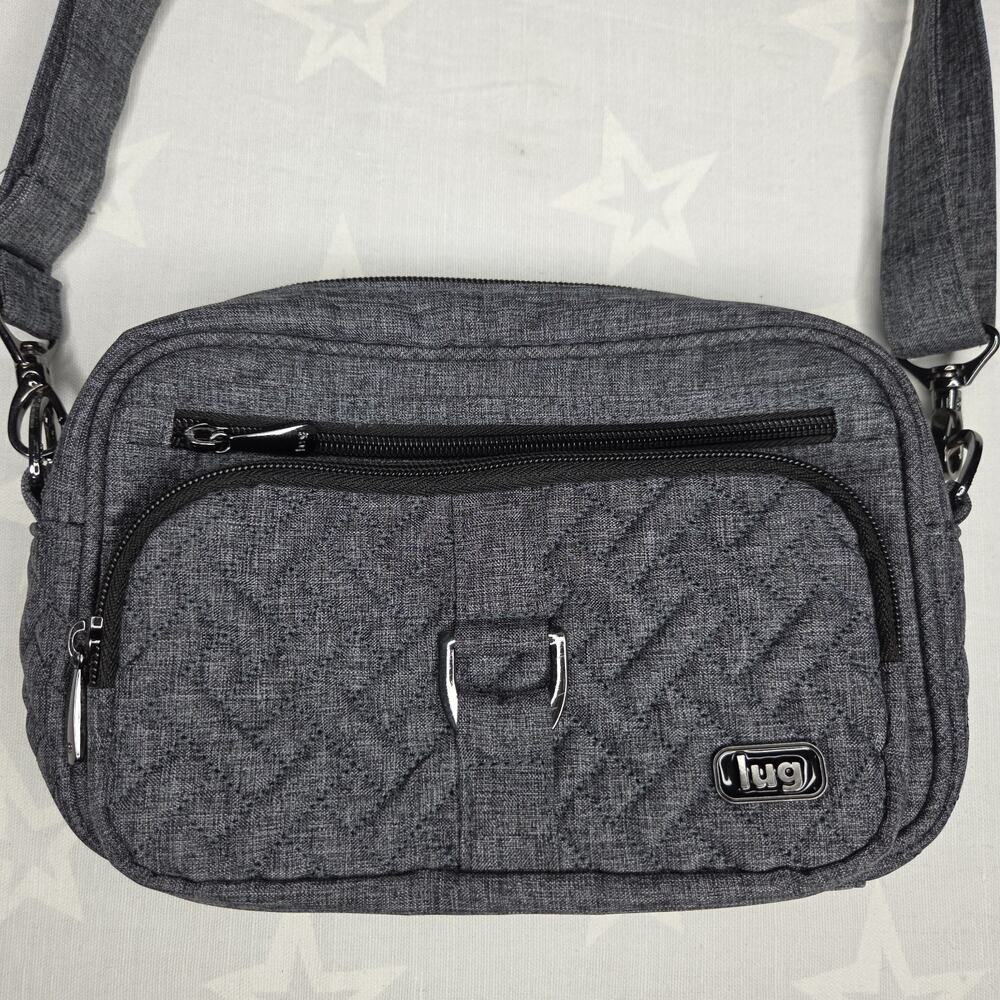 Lug Carousel Convertible Crossbody Bag Belt Bag RFID Purse Quilted Heather Grey